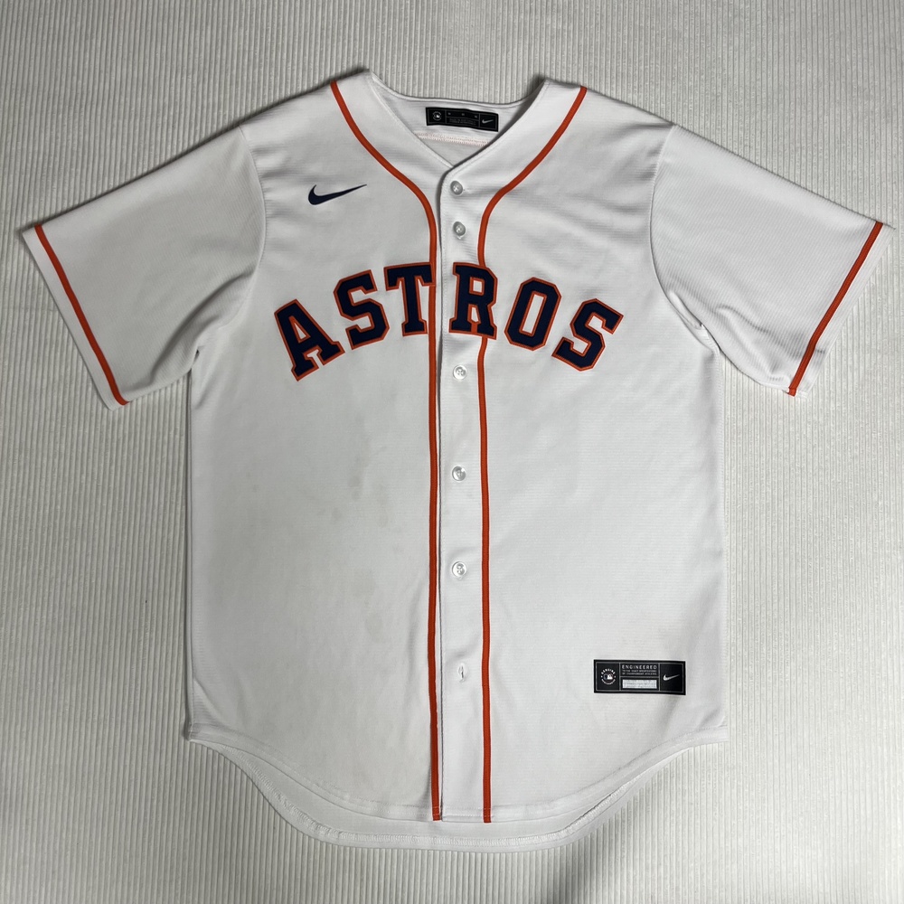 Houston Astros Jersey Mens Medium White MLB Baseball Altuve 27 Nike Button Front